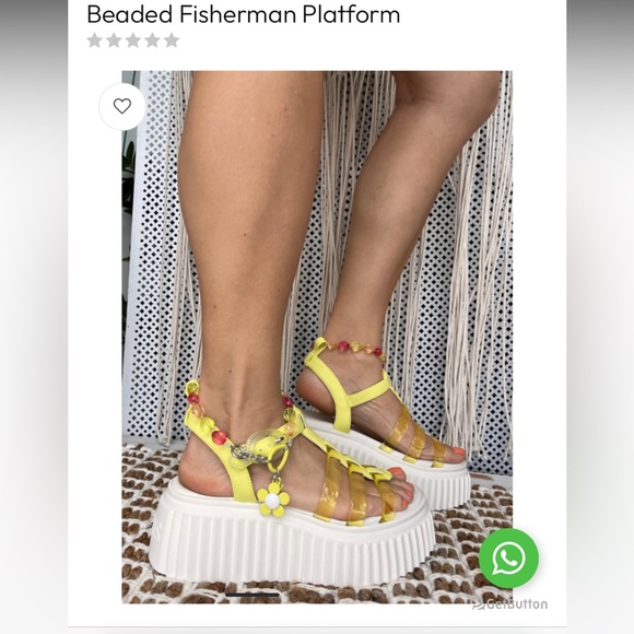 Circus. NY, the Ester Beaded Anklet Fisherman Platform Sandals in Citric Acid. - Picture 2 of 15